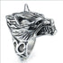 Bague Loup Tête de Loup Acier
